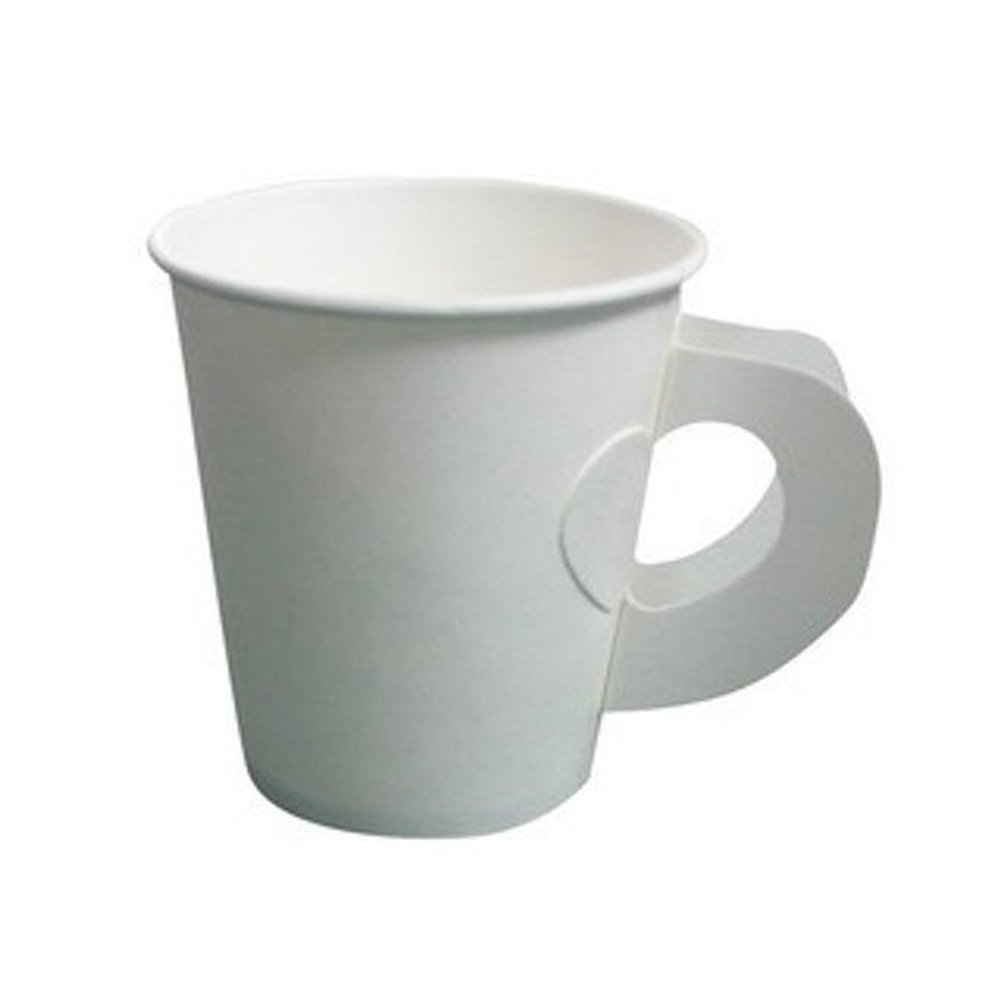 4 oz. White Paper Cups with Handle - 100 pack
