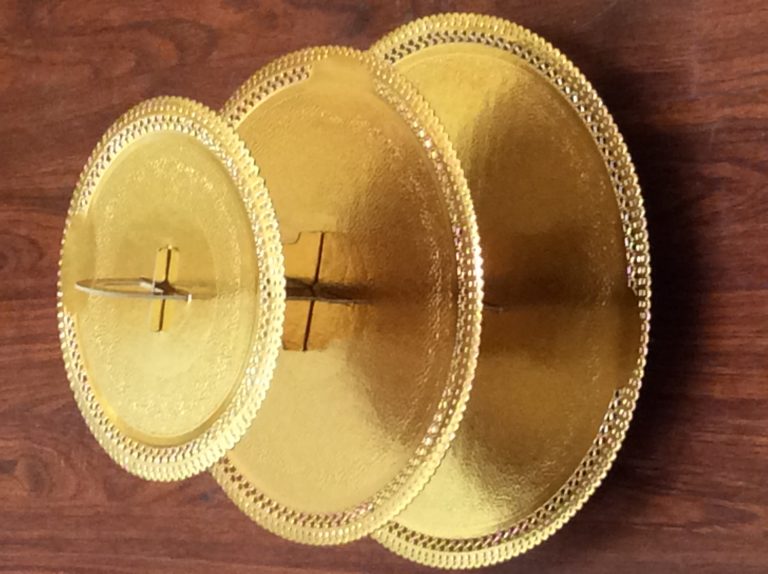 3 Tier Gold Cupcake Tower Stand Decony