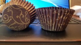 brown gold jumbo cupcake muffin liners 2 1/4” x 1 7/8′ = 6” appx. 10,000  pc, – Decony